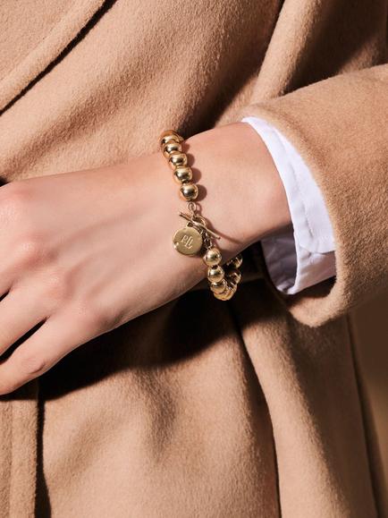 Lauren Ralph Lauren Padlock Beaded Bracelet, Gold - view 2, Gold