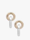 Lauren Ralph Lauren Two Tone Circle Link Drop Earrings, Silver/Gold