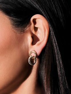 Lauren Ralph Lauren Two Tone Circle Link Drop Earrings, Silver/Gold - view 2, Gold/Silver