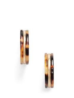 Lauren Ralph Lauren Tortoise Shell Hoop Earrings, Brown/Gold, Brown/Gold