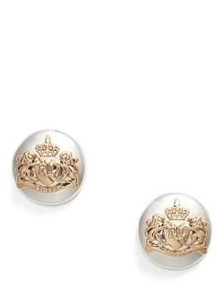 Lauren Ralph Lauren Two-Tone Crest Stud Earrings, Silver/Gold, Silver/Gold