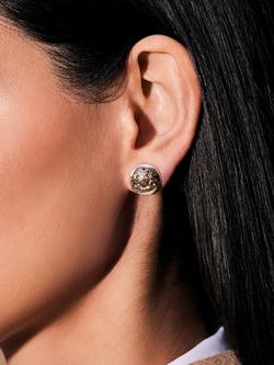 Lauren Ralph Lauren Two-Tone Crest Stud Earrings, Silver/Gold - view 2, Silver/Gold