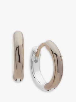 Lauren Ralph Lauren Two-Tone Huggie Hoop Earrings, Silver/Gold, Gold/Silver