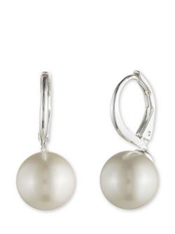 Lauren Ralph Lauren Pearl Drop Earrings, White/Silver, White/Silver
