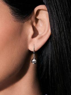 Lauren Ralph Lauren Simple Ball Drop Earrings - view 2, Silver