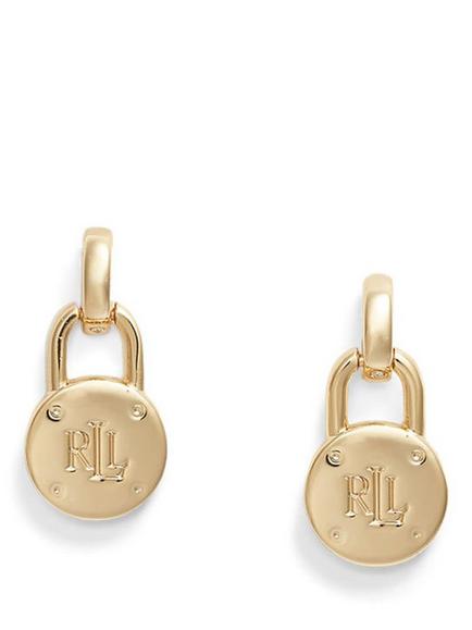 Lauren Ralph Lauren Monogram Padlock Drop Earrings, Gold, Gold