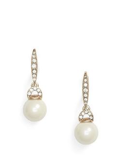 Lauren Ralph Lauren Glass & Pearl Drop Earrings, Gold, Gold