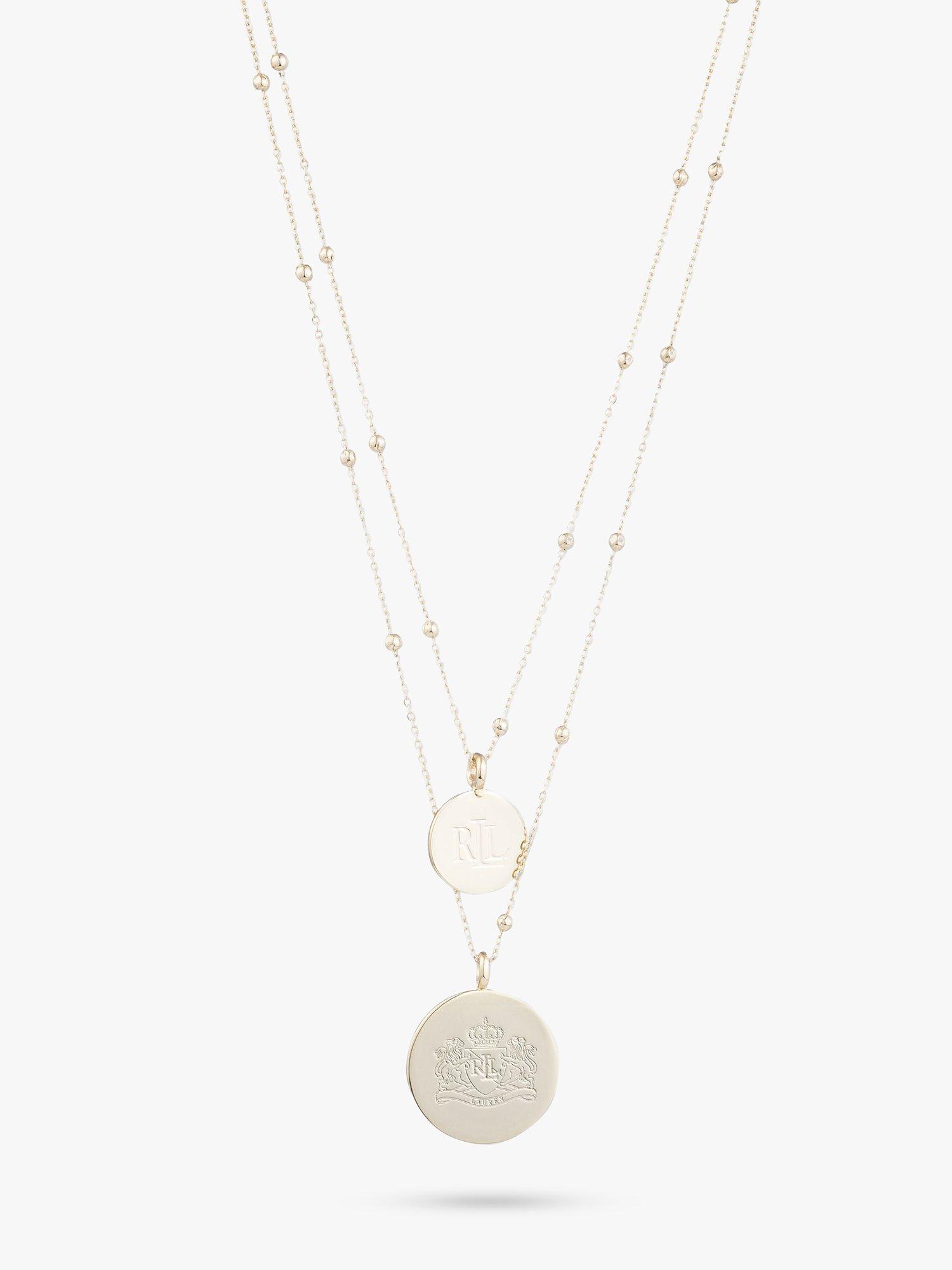 Lauren Ralph Lauren Beaded Logo & Crest Layered Necklace, Gold