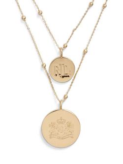 Lauren Ralph Lauren Beaded Logo & Crest Layered Necklace, Gold, Gold
