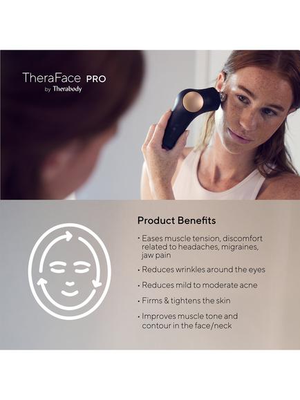 TheraFace PRO Facial Health Device by Therabody - view 2, Black/Gold