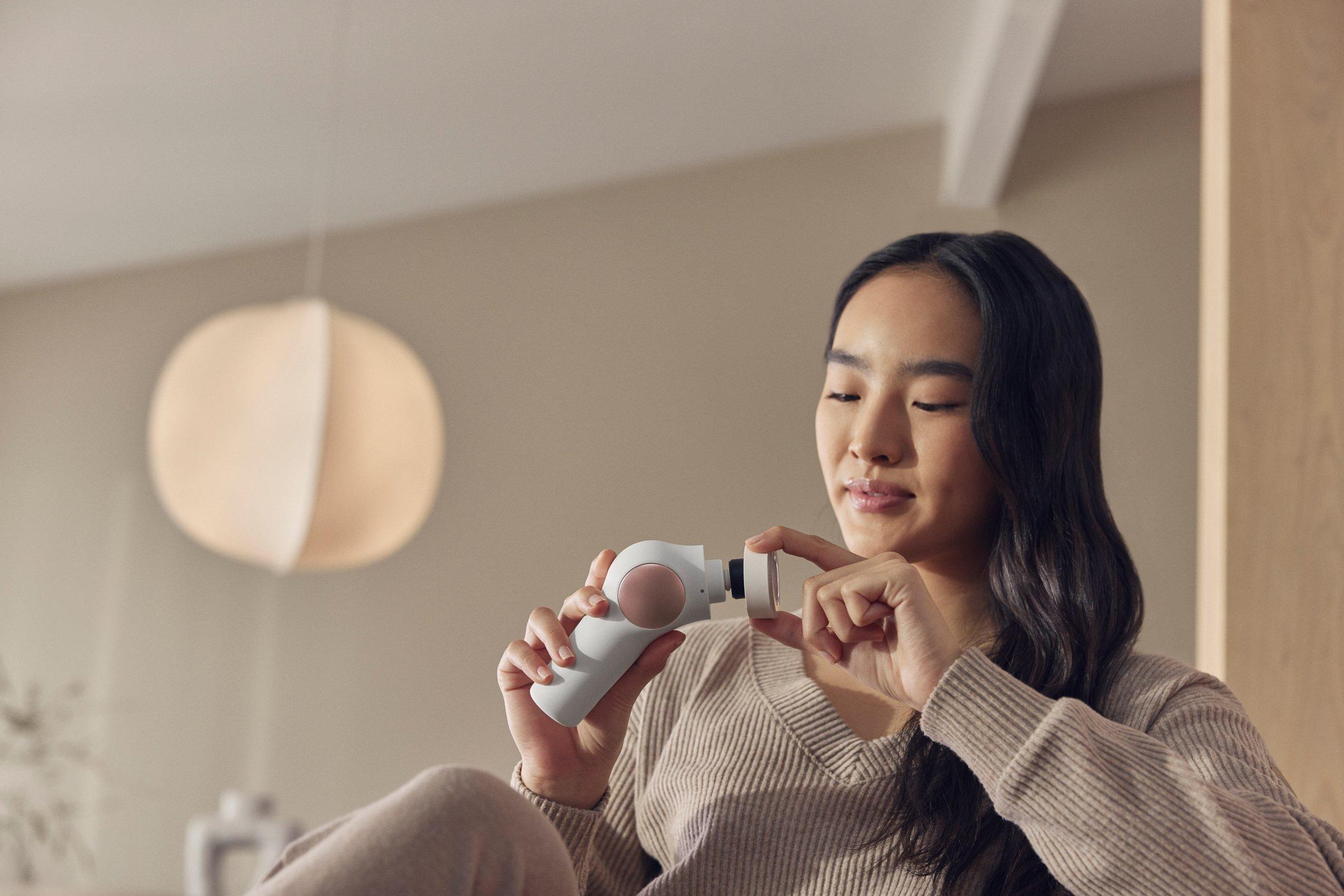 Product image 6 of 7, which shows Hot/Cold Attachment for the TheraFace PRO Facial Massager, White