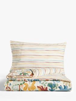 John Lewis Forest Dinosaur Reversible Pure Cotton Duvet Cover and Pillowcase Set, Multi - view 2, Multi