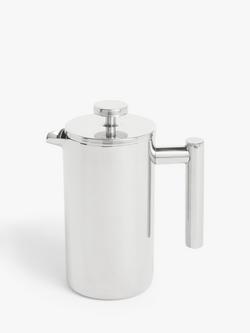 John Lewis Double Wall Coffee Press, Stainless Steel, Stainless Steel