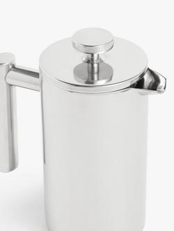 John Lewis Double Wall Coffee Press, Stainless Steel - view 2, Stainless Steel