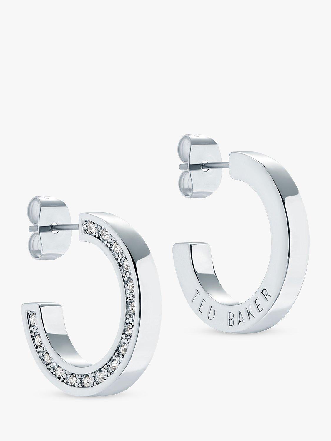Ted Baker Senatta Crystal Huggie Hoop Earrings, Silver