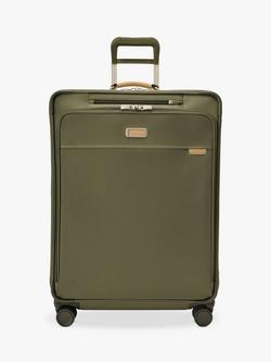 Briggs & Riley Baseline 4-Wheel Spinner 73cm Expandable Large Suitcase, 122L, Olive