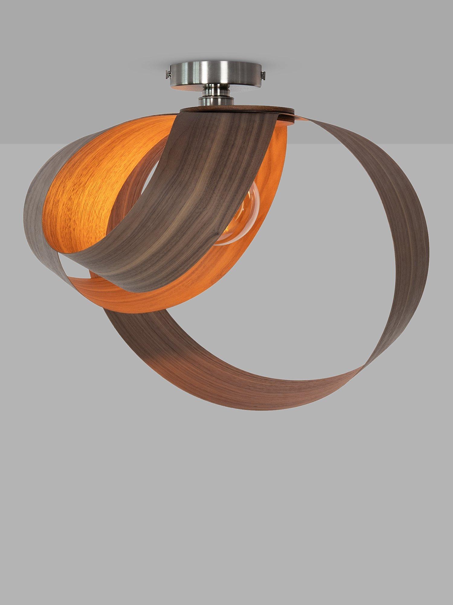 Tom Raffield Verso Flush Ceiling Light, Walnut