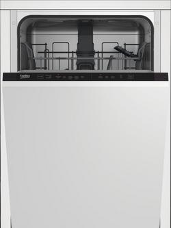 Beko DIS15020 Fully Integrated Slimline Dishwasher, White