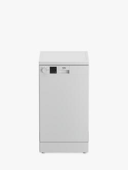 Beko DVS04X20 Freestanding Slimline Dishwasher, White, White