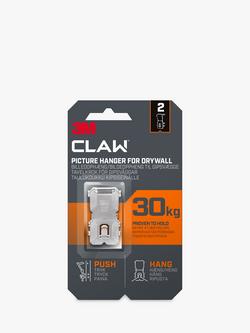 3M CLAW Steel Claw Drywall Picture Hanger, Pack of 2, 30kg - view 2, Silver