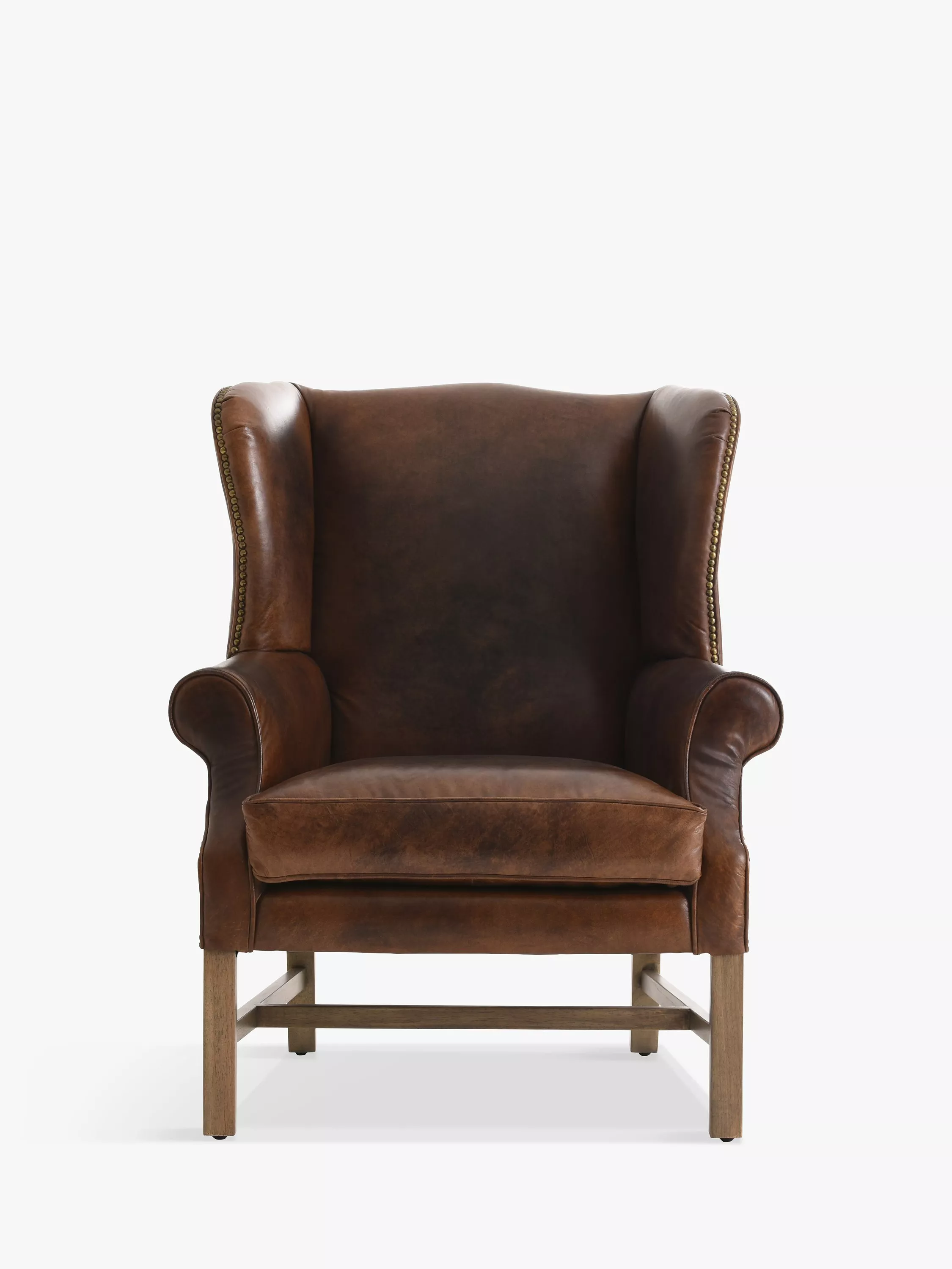 Halo Wing Leather Armchair London Leather Cognac