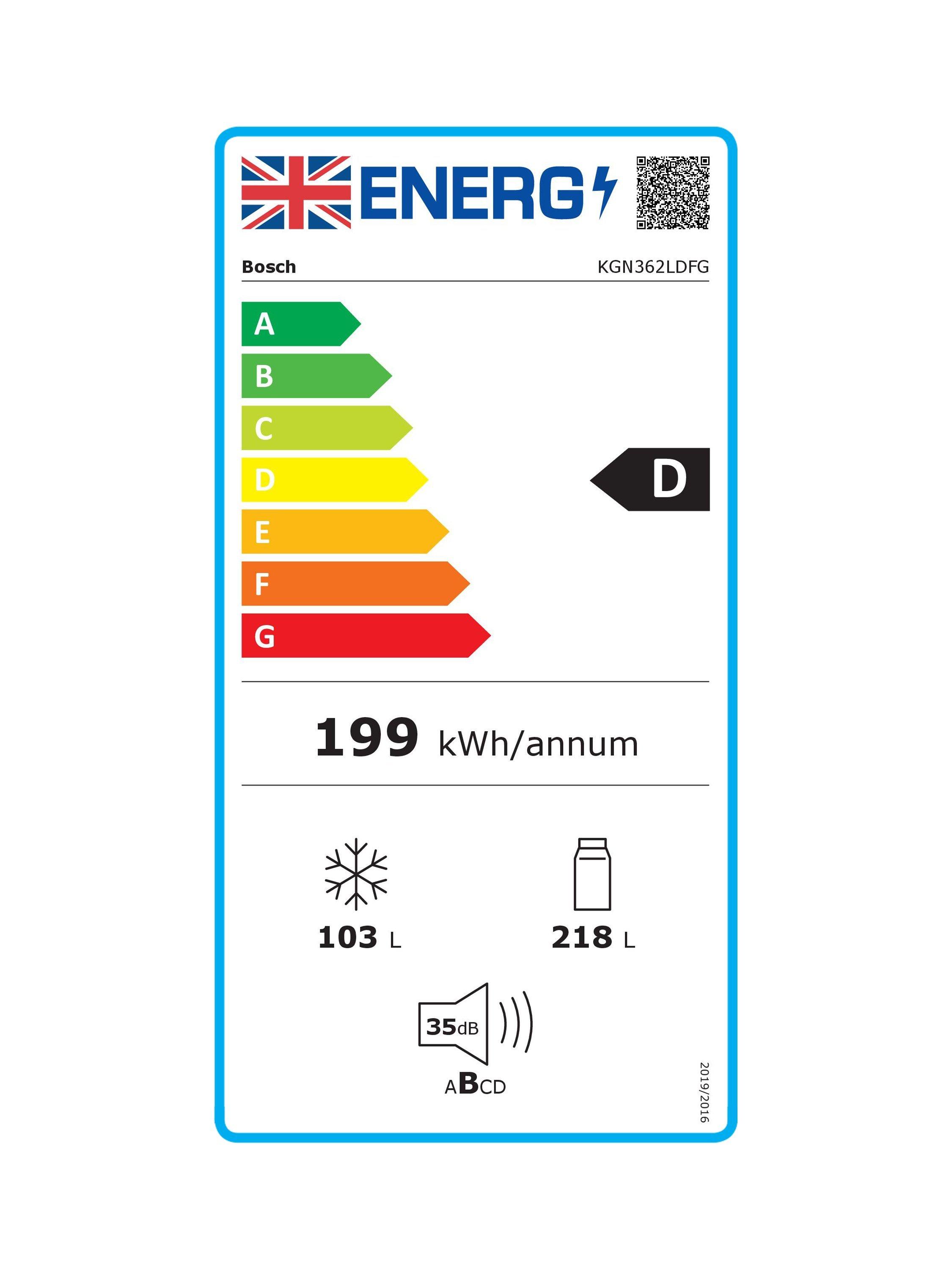 This item is rated D for energy efficiency on a scale from A (most efficient) to G (least efficient).