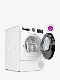 Bosch Series 6 WQG24509GB Heat Pump Tumble Dryer, 9kg Load, White - view 2, White