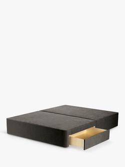 John Lewis Pocket Sprung 2 Drawer Divan Base, Small Double, Soft Touch Chenille Charcoal