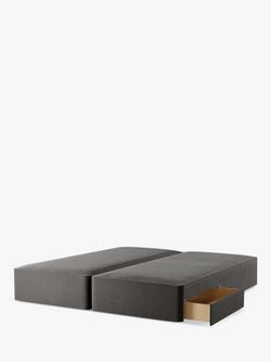 John Lewis Pocket Sprung 2 Drawer Zip Link Divan Base, Super King Size, Soft Touch Chenille Charcoal