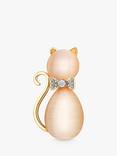 Jon Richard Crystal Cat Brooch, Pink