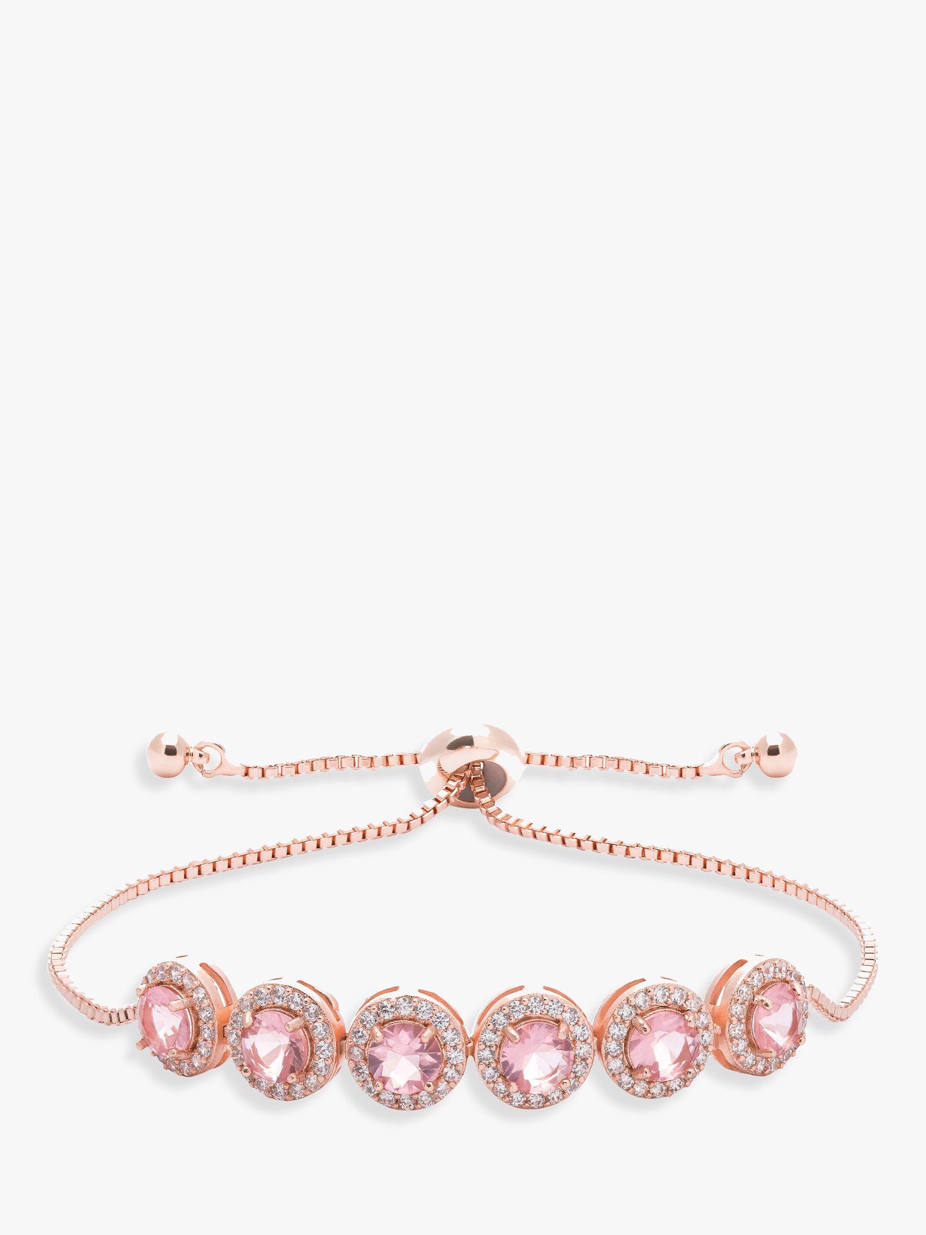 Jon Richard Halo Pave Toggle Bracelet, Rose Gold