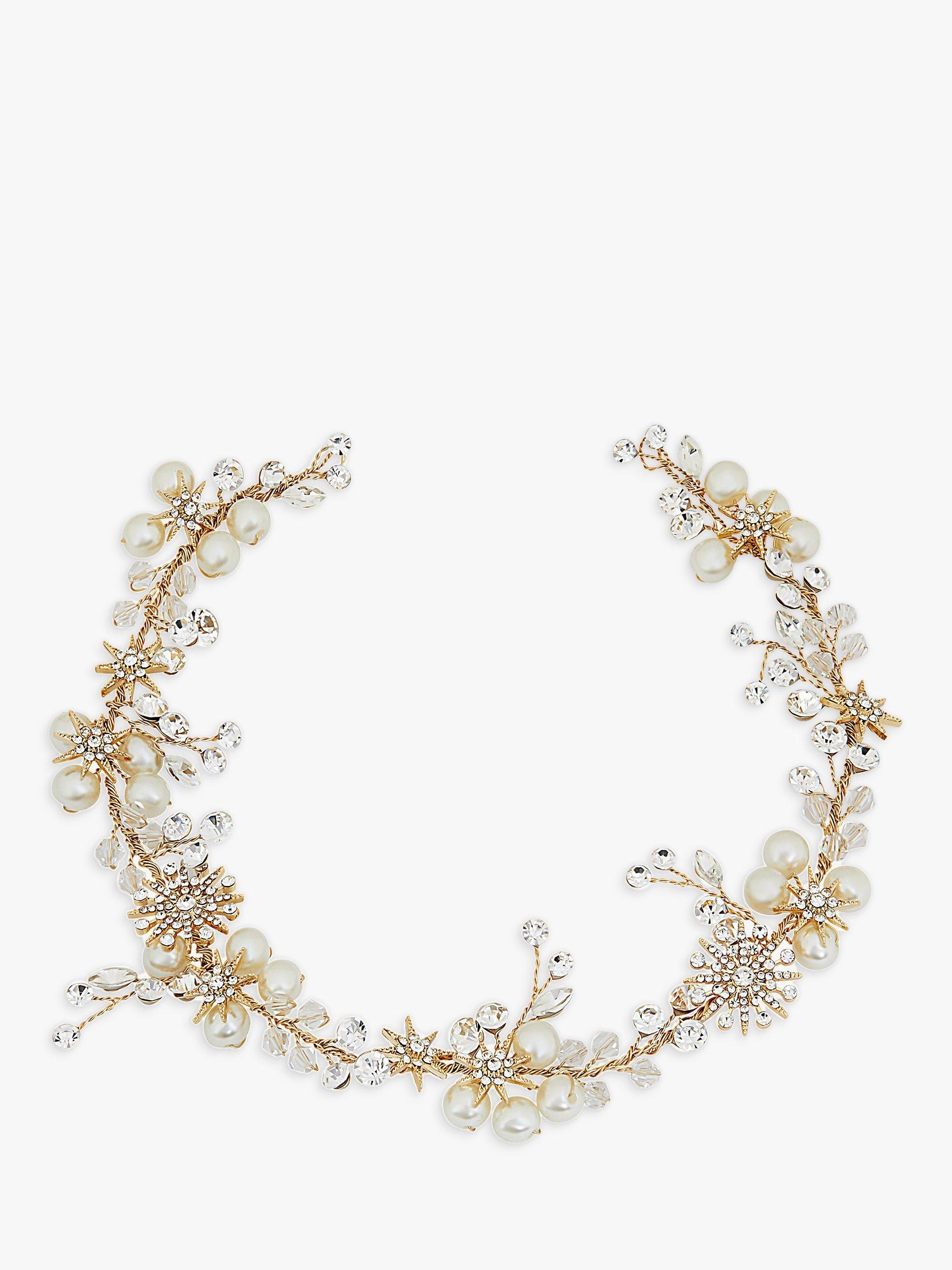 Product image 1 of 2, which shows Jon Richard Star Pearl Hair Vine, Gold