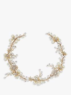 Jon Richard Star Pearl Hair Vine, Gold, Gold