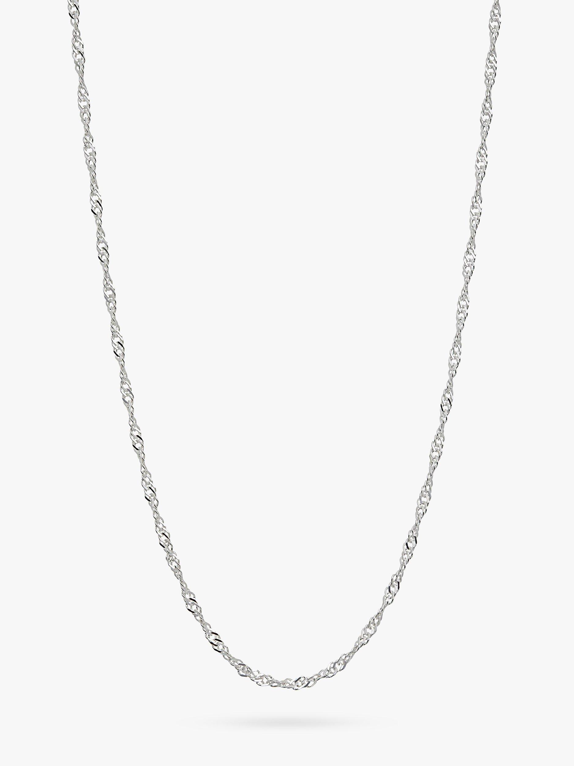 Product image 1 of 3, which shows Simply Silver Singapore Chain Necklace, Silver
