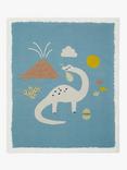 John Lewis Dinosaur Sherpa Fleece Baby Blanket, 100 x 80cm