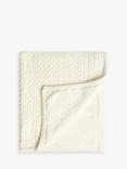 John Lewis Cable Sherpa Fleece Baby Blanket, 100 x 80cm