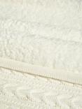 John Lewis Cable Knit Sherpa Fleece Baby Blanket, Off White