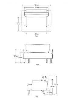 Swyft Model 05 Loveseat - view 2, Seaglass Linen