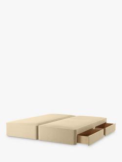 John Lewis Pocket Sprung 4 Drawer Storage Divan Base, Super King Size, Cotton Effect Beige, Relaxed Linen Putty