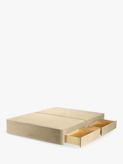 John Lewis Pocket Sprung 4 Drawer Storage Divan Base, King Size, Relaxed Linen Putty