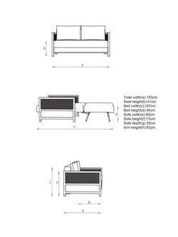 Innovation Living Cane Sofa Bed, Mixed Dance Natural 527 - view 2, Mixed Dance Natural 527