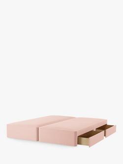 John Lewis Pocket Sprung 4 Drawer Storage Divan Base, Super King Size, Cotton Effect Beige, Cotton Effect Pink