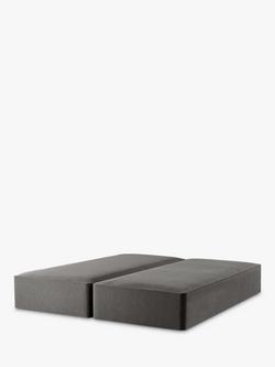 John Lewis Pocket Sprung Zip Link Divan Base, Super King Size, Soft Touch Chenille Charcoal