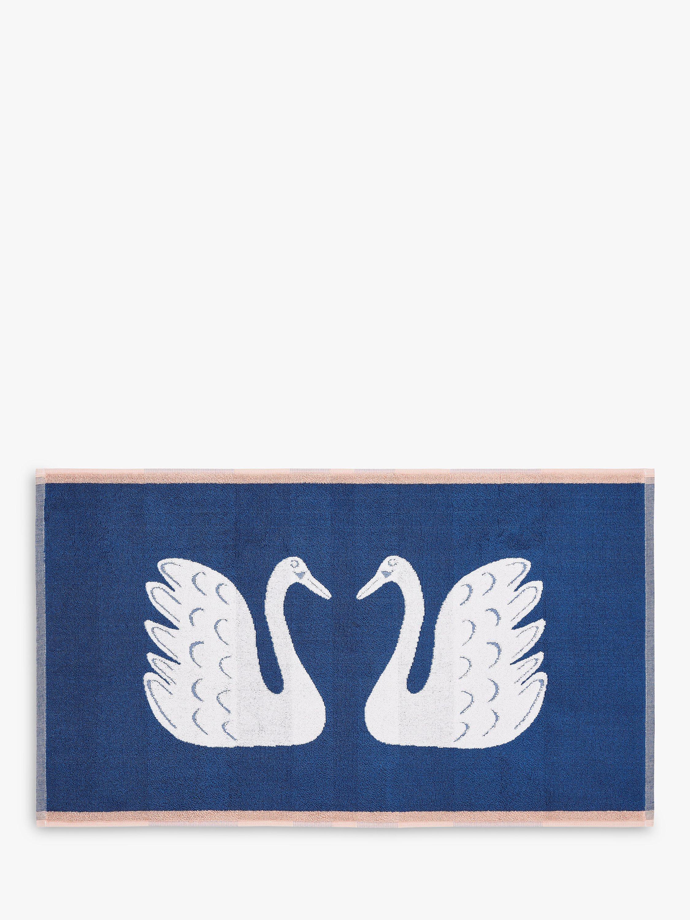 Scion Swim Swam Swan Bath Mat, Denim Blue