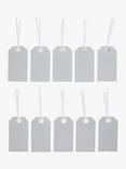 John Lewis Luggage Gift Tags, Pack of 10, Silver