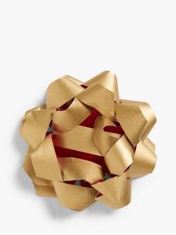 John Lewis Large Gift Bow, Gold/Red