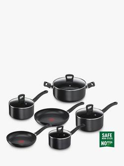 Tefal Enhance Aluminium Non-Stick Frying Pan & Saucepan Set, 6 Piece, Black