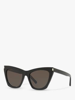 Yves Saint Laurent SL 214 Women's Kate Cat's Eye Sunglasses, Black/Grey