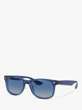 Ray-Ban Junior RJ9052S Unisex New Wayfarer Sunglasses, Transparent Blue/Blue Gradient