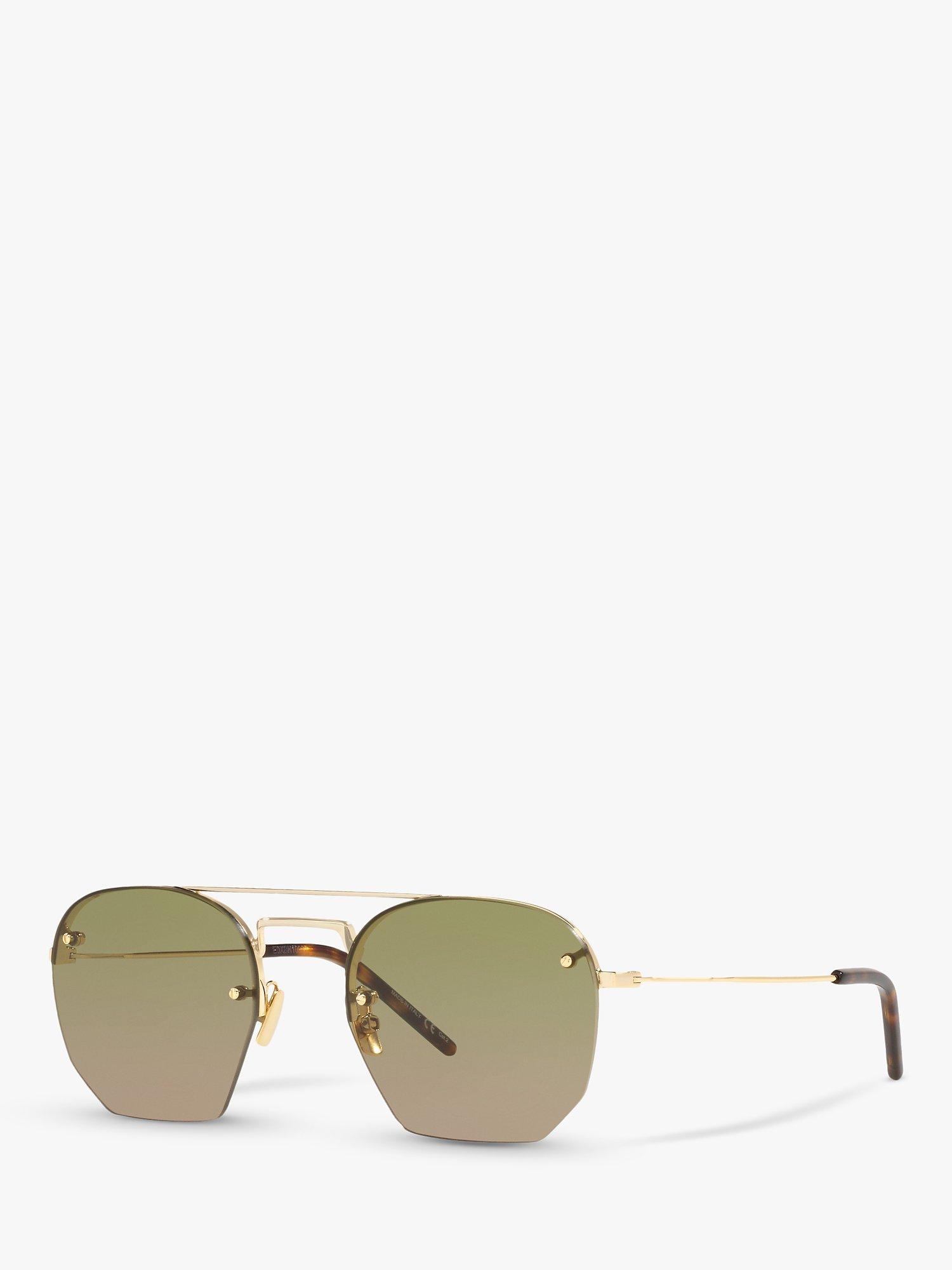 Yves Saint Laurent SL 422 Men's Round Sunglasses, Gold/Green